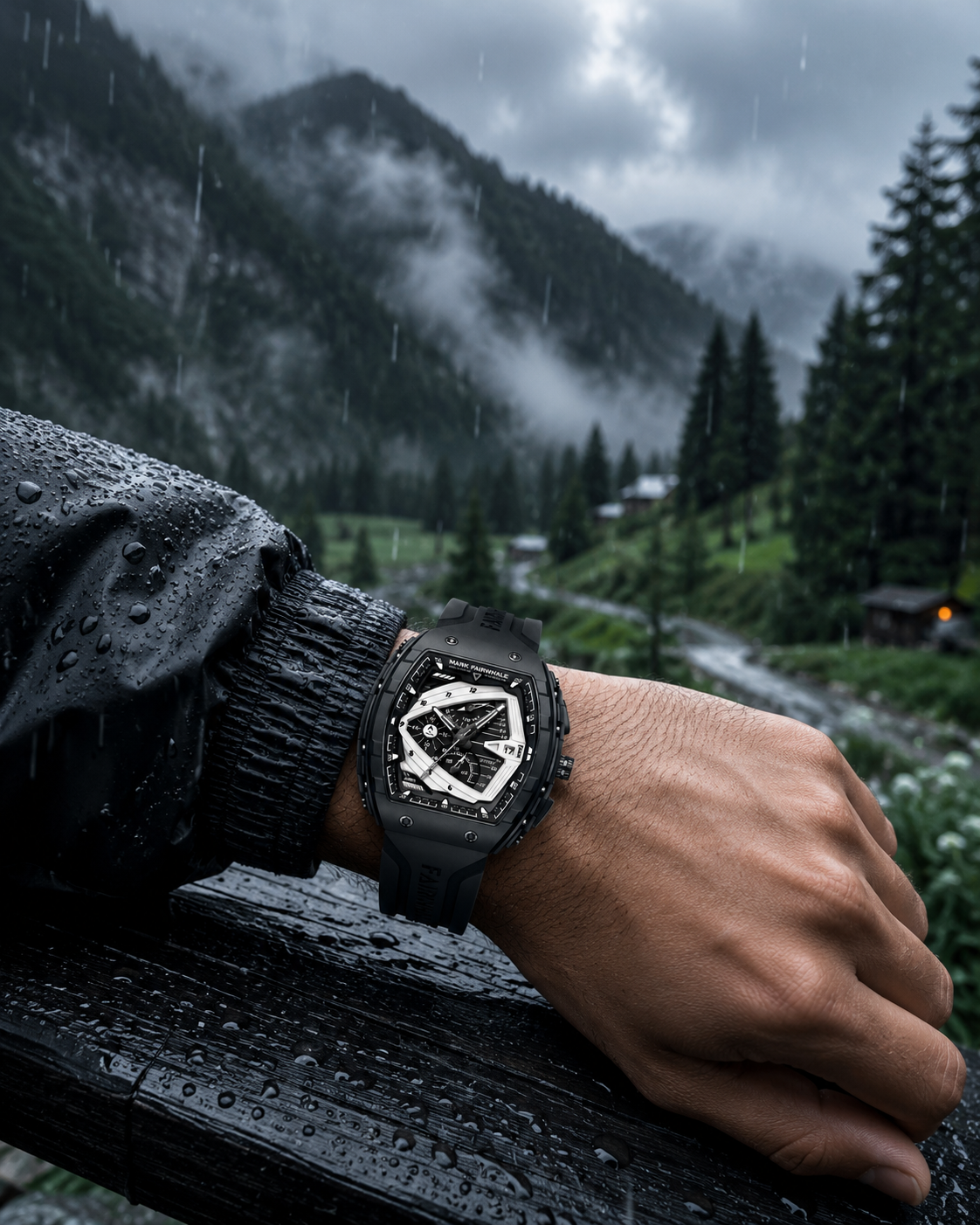 Mark Fairwhale FW-5690 Premium Sports Watch – Black Edition | ساعة مارك فيرويل الرياضية الفاخرة – الإصدار الأسود