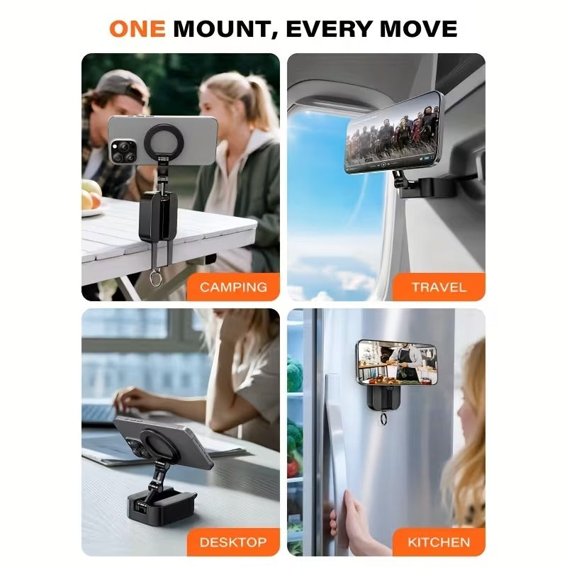 Portable Magnetic Phone Holder | حامل هاتف مغناطيسي محمول – Travel-Friendly Desktop Stand