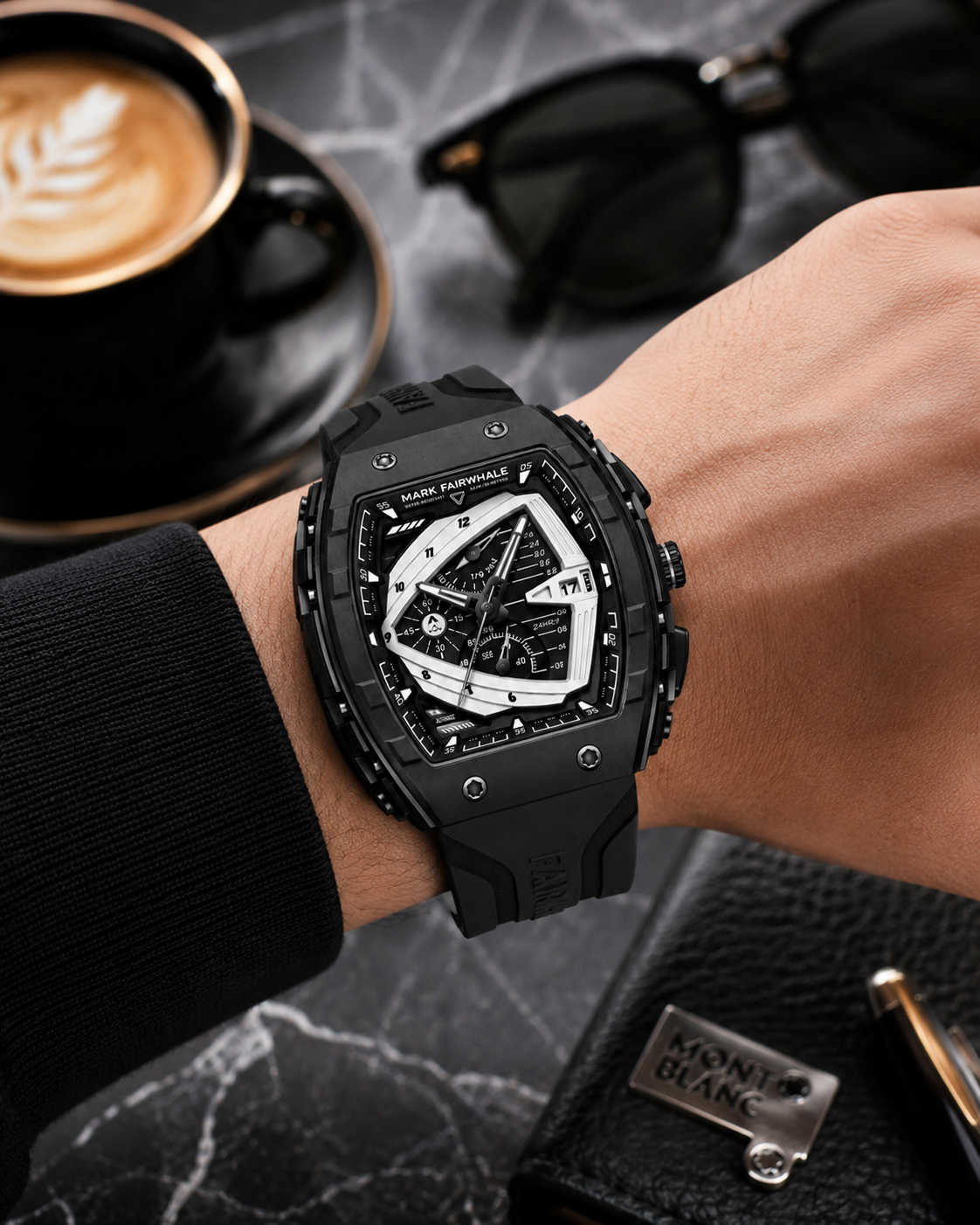 Mark Fairwhale FW-5690 Premium Sports Watch – Black Edition | ساعة مارك فيرويل الرياضية الفاخرة – الإصدار الأسود