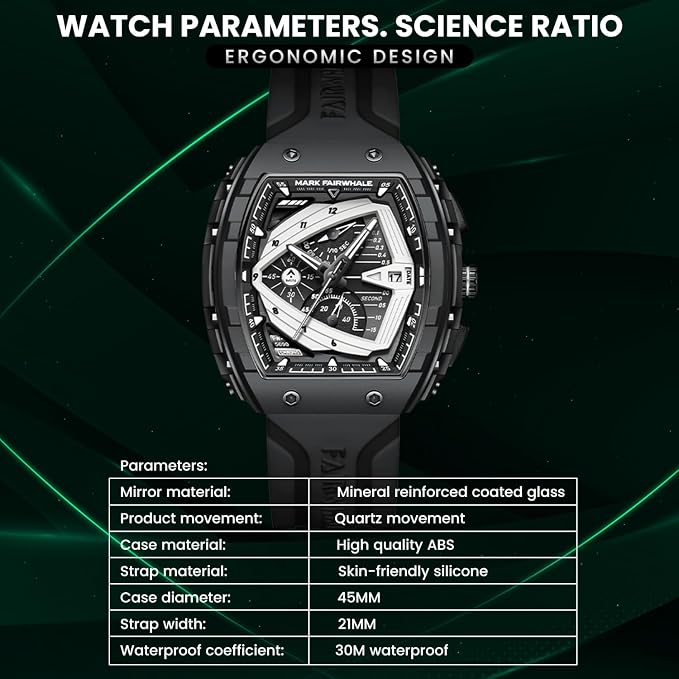 Mark Fairwhale FW-5690 Luxury Sport Watch – 1 Year Warranty | ساعة مارك فيرويل الرياضية – ضمان سنة كاملة