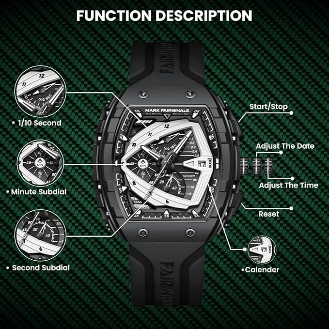 Mark Fairwhale FW-5690 Luxury Sport Watch – 1 Year Warranty | ساعة مارك فيرويل الرياضية – ضمان سنة كاملة
