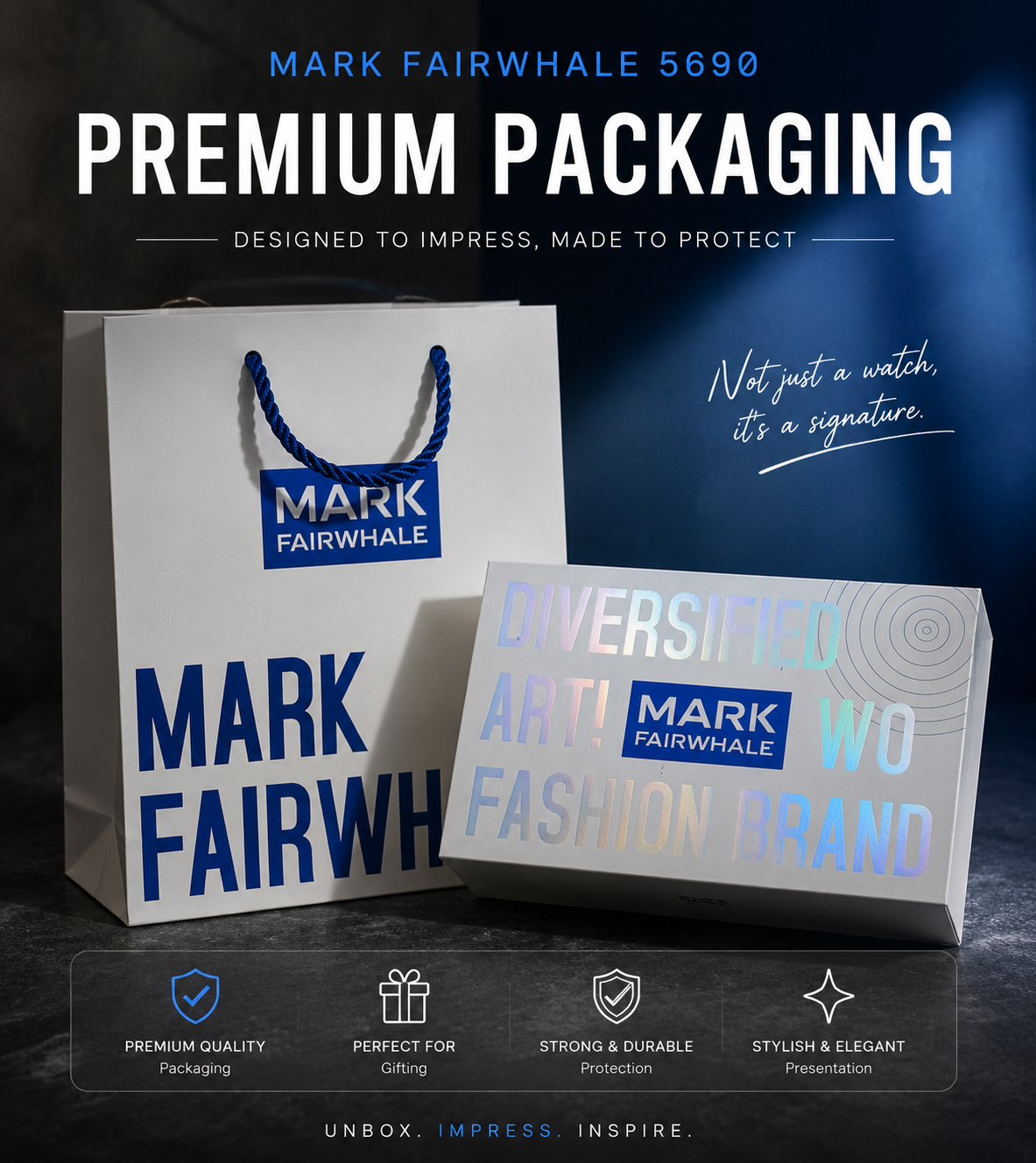 Mark Fairwhale FW-5690 Luxury Sport Watch – 1 Year Warranty | ساعة مارك فيرويل الرياضية – ضمان سنة كاملة