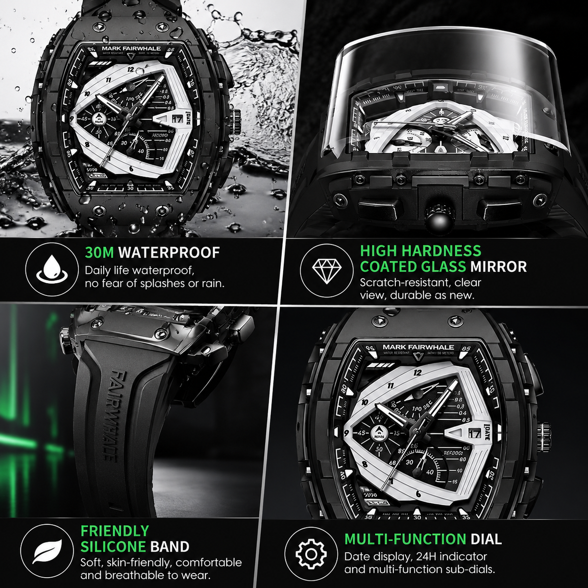 Mark Fairwhale FW-5690 Luxury Sport Watch – 1 Year Warranty | ساعة مارك فيرويل الرياضية – ضمان سنة كاملة