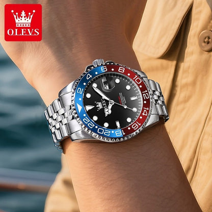 OLEVS 5657 Pepsi GMT Style | ساعة أوليفس بيبسي GMT | 💵 COD | 🚚 شحن مجاني