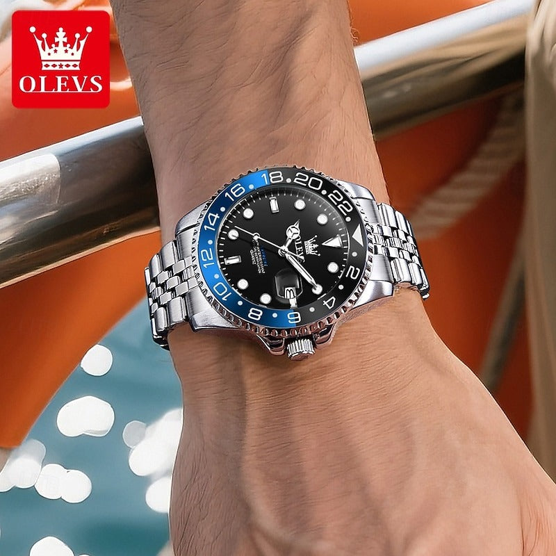 OLEVS 5657 Pepsi GMT Style | ساعة أوليفس بيبسي GMT | 💵 COD | 🚚 شحن مجاني