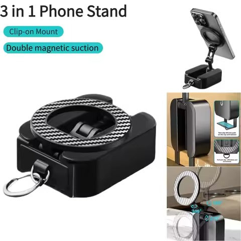 Portable Magnetic Phone Holder | حامل هاتف مغناطيسي محمول – Travel-Friendly Desktop Stand
