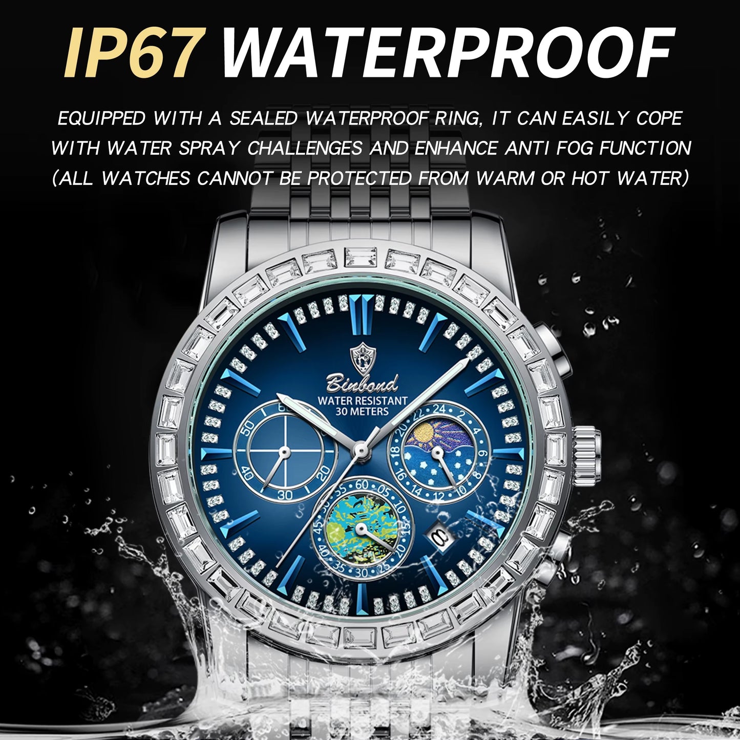 ⌚ BINBOND B8632 Luxury Men's Quartz Watch | ساعة بينبوند B8632 الرجالية الفاخرة | الدفع عند الاستلام (COD) | شحن مجاني داخل السعودية