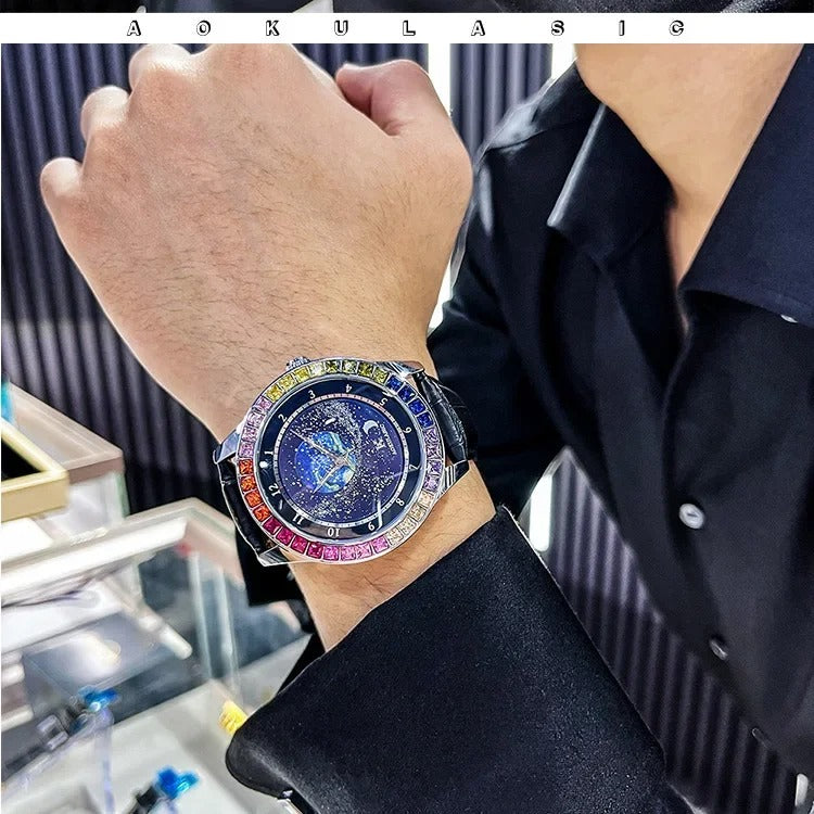 AOKULASIC Rainbow Automatic Mechanical Watch | ساعة رجالية فاخرة | 🚚 توصيل مجاني | 💳 الدفع عند الاستلام